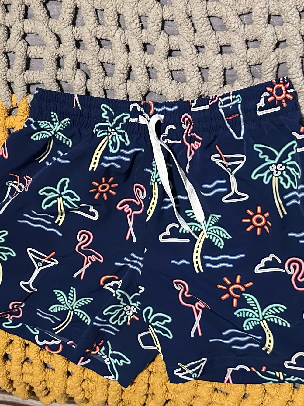 CHUBBIES Tropical Neon Print Swim Shorts